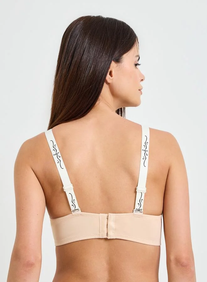Take Two  Beige Padded Non Wired Regular Bra for Women | Best Price UAE