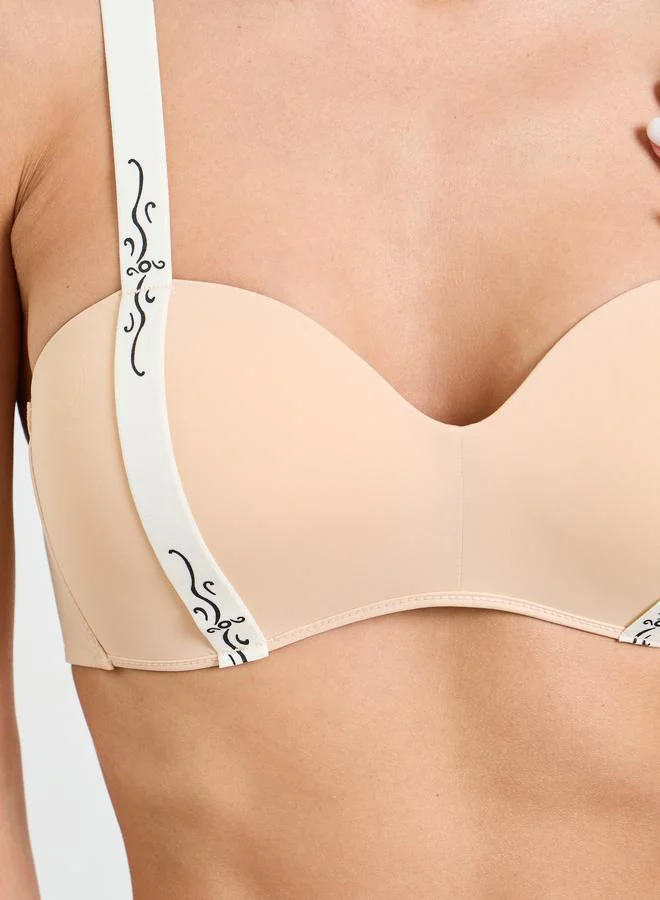 Take Two  Beige Padded Non Wired Regular Bra for Women | Best Price UAE