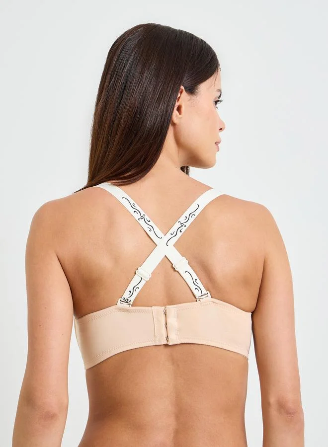 Take Two  Beige Padded Non Wired Regular Bra for Women | Best Price UAE