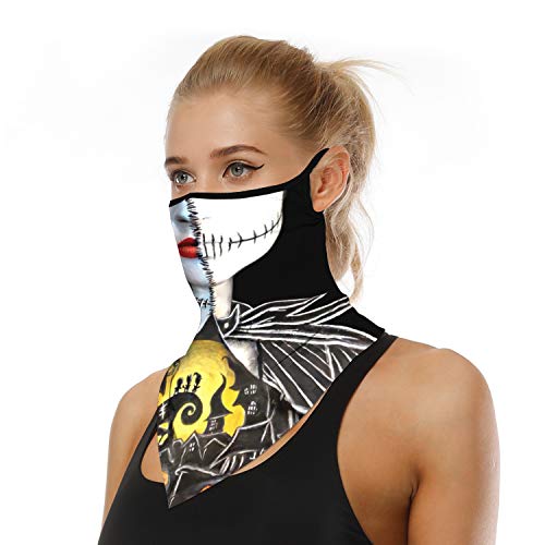YAYOUREL Halloween Scary Skull Mask Halloween Masks for Adults Skeleton Bandana Neck Gaiter Face Mask Covering Ear Loop Hole Triangle Bandanas for Men Women UV Face Scarf Mask Cover Fishing - Image 2