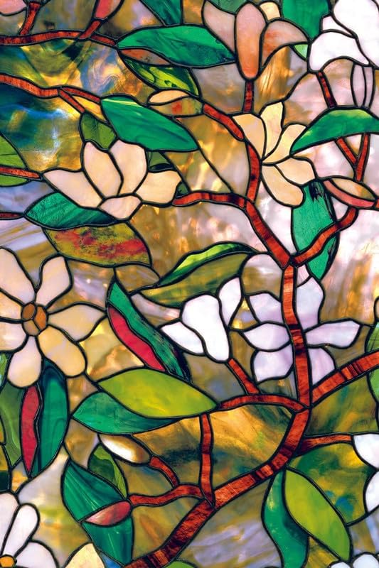 GK Trading STARLITE ENTERPRISES Polyvinyl Chloride Botanical Door 3D Printed Window Privacy Glass Self Adhesive Decorative for Bathroom/Door Window/Heat Control/Sidelight/Anti UV(Multi, 2 x 8 Feet) - Image 3
