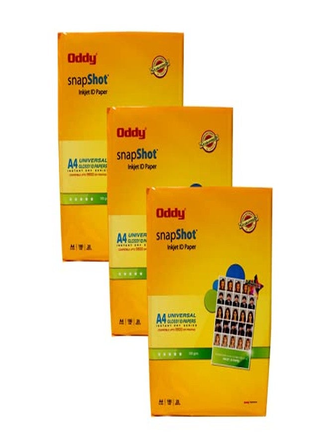 Oddy 180 GSM A4 size (coated) Glossy Photo Paper, compatible with Inkjet printer, Pack of 3 with 20 sheets Pack - Image 1