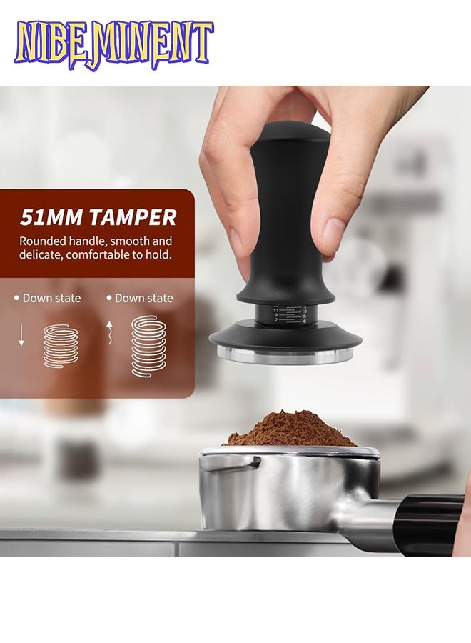 NIBEMINENT 22PCS Espresso Tamper Set - Barista Coffee Accessories Kit with 51mm Tamper, Milk Frothing Pitcher & Latte Art Tools - Image 3