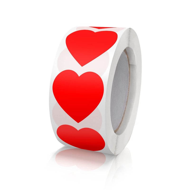 Red Heart Shaped Sticker 1 inch Cute Love Labels for Valentines Day Invitation Envelopes Crafting Scrapbooking 500 Labels Per Roll
