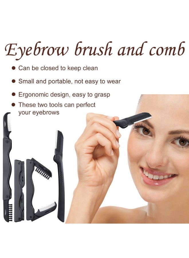 Generic 17-Piece Eyelash Curler Set Eyelash Curler Eyelash Comb Separator Extension Tweezers Eyebrow Brush Scissors False Eyelash Applicator Eyebrow Trimmer Silicone Replacement Pad For Ladies  - Image 5