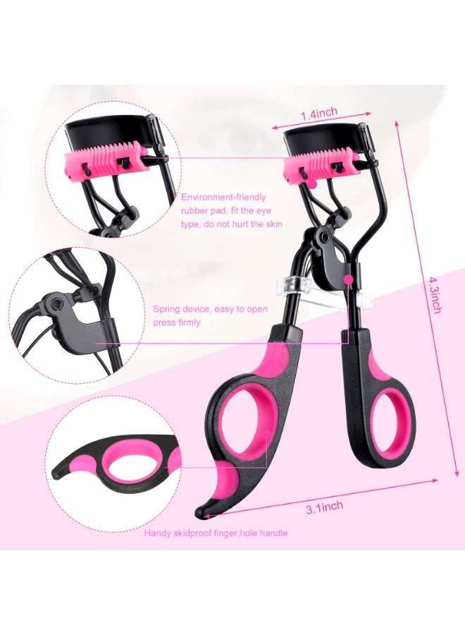 Generic 17-Piece Eyelash Curler Set Eyelash Curler Eyelash Comb Separator Extension Tweezers Eyebrow Brush Scissors False Eyelash Applicator Eyebrow Trimmer Silicone Replacement Pad For Ladies  - Image 3