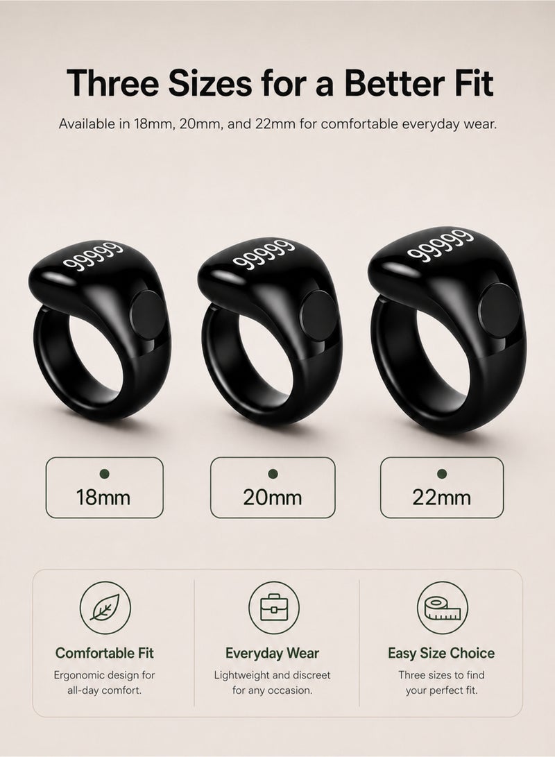 IFAYRID Smart Ring Tasbeeh Counter for Muslims, Digital Prayer Counter Ring with OLED Display, Bluetooth Prayer Reminder, Adjustable Finger Counter, Magnetic Type-C Rechargeable Tasbih Ring - Image 5
