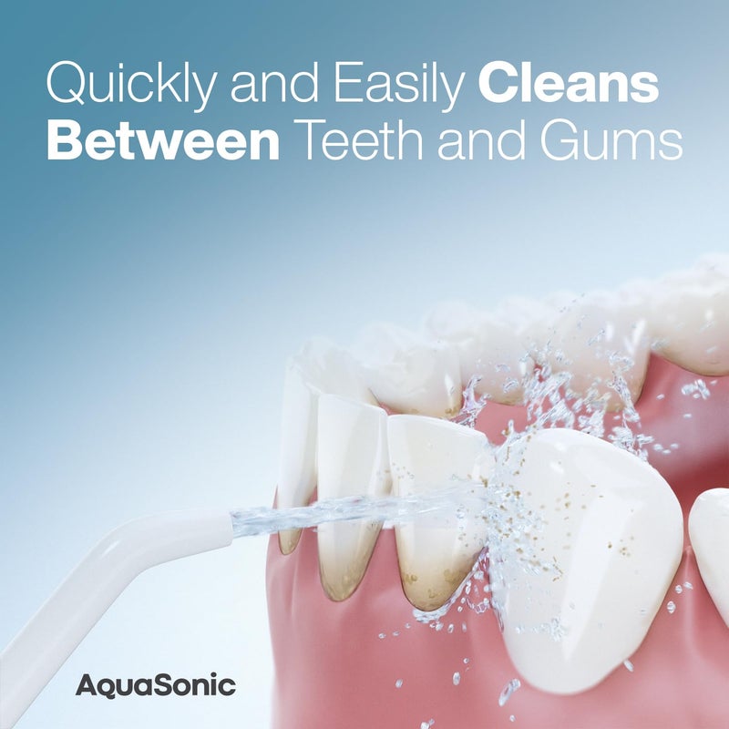 AquaSonic Water Flosser - Cordless Rechargeable Water Flossers for Teeth Cleaning - Waterproof Aqua Flosser, Portable Oral Irrigator for Dental Cleaning with 5 Jet Tips â€“ Braces Home Travel - Image 4