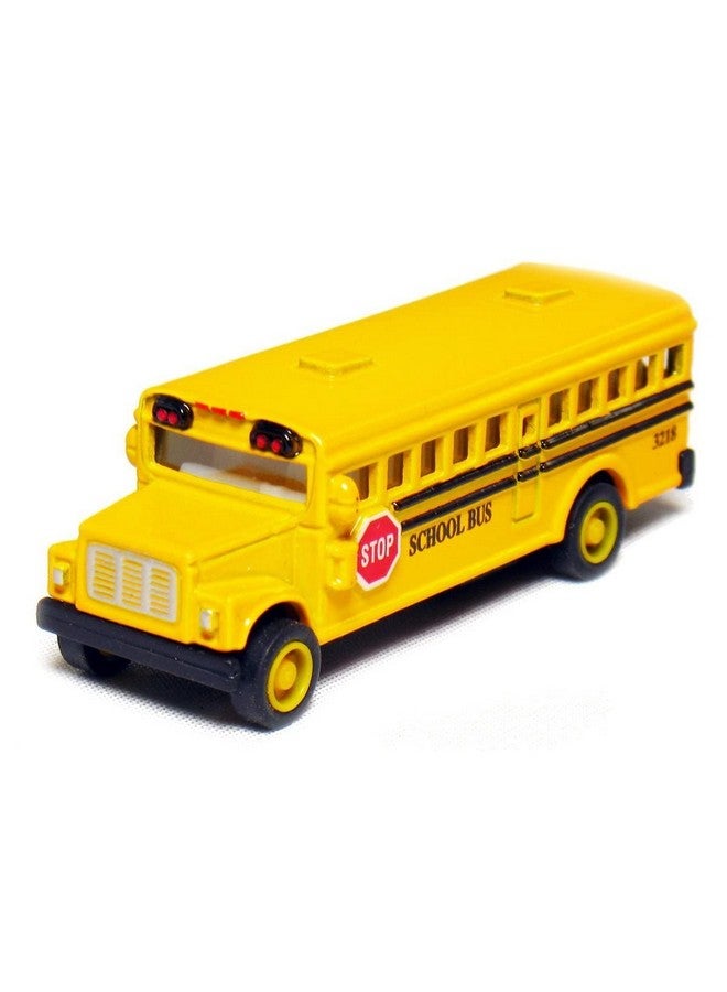KinsFun 🚌 KiNSFUN Classic Long Nose School Bus 2½" Die Cast Metal w/ Pull Back Action 12 Pack - Image 2