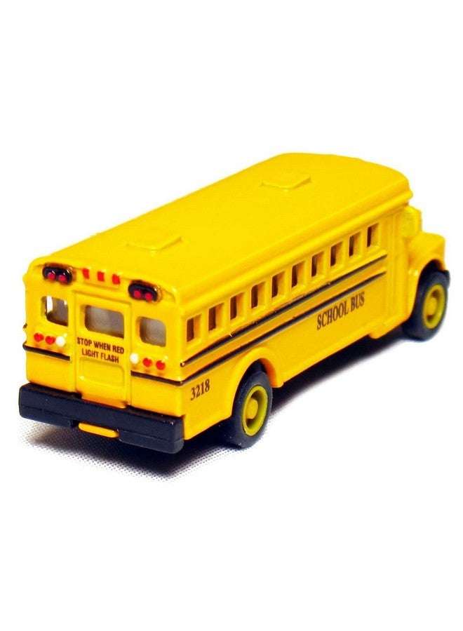 KinsFun 🚌 KiNSFUN Classic Long Nose School Bus 2½" Die Cast Metal w/ Pull Back Action 12 Pack - Image 3