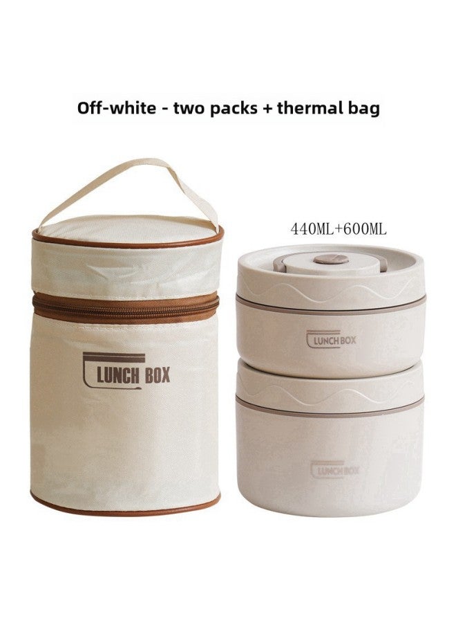 304 Stainless Steel Insulated Lunch Box Double-layer Portable Lunch Box Round Multi-layer Work Student Sealed Lunch Box With Lid