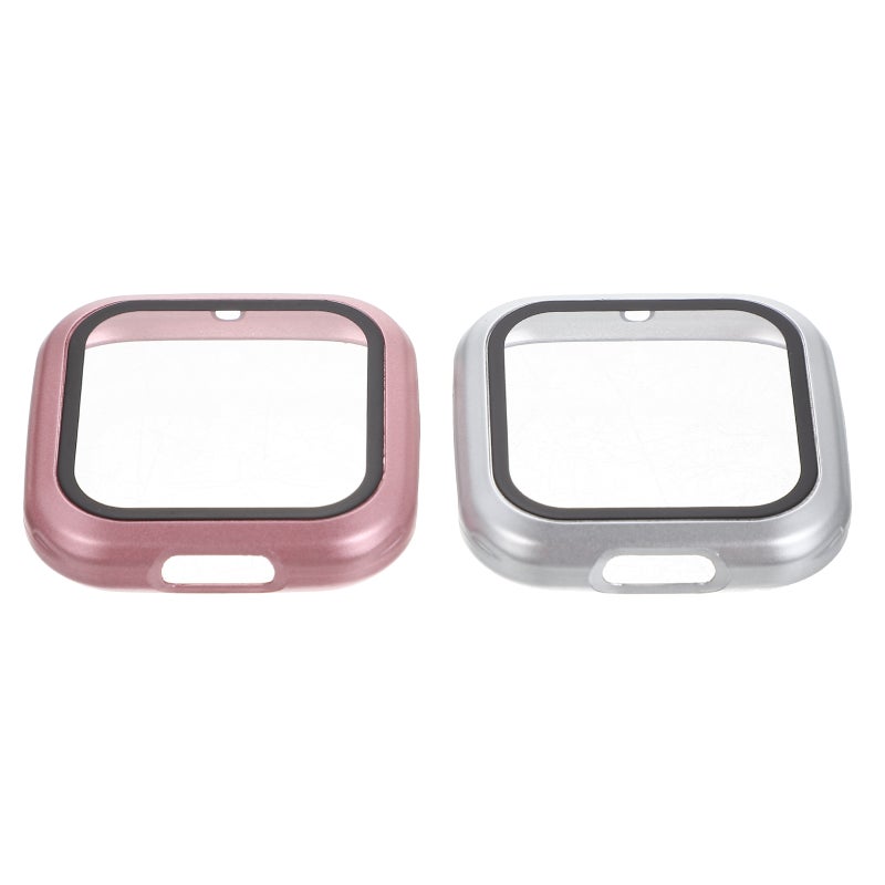 2Pcs Watch Screen Protector Hard PC Case Tempered Glass Screen Protector Protective Watch Case - Image 1
