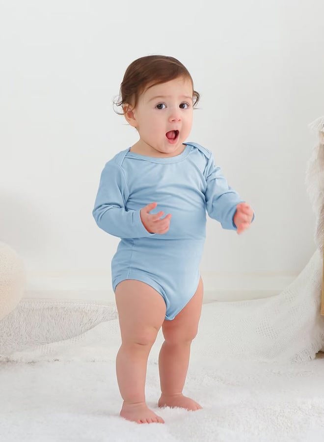 Ekkimy Baby Bodysuits Long Sleeve Bamboo Onesie for Baby Boy Baby Girl Clothes,3 Packs(0-24Months) - Image 4
