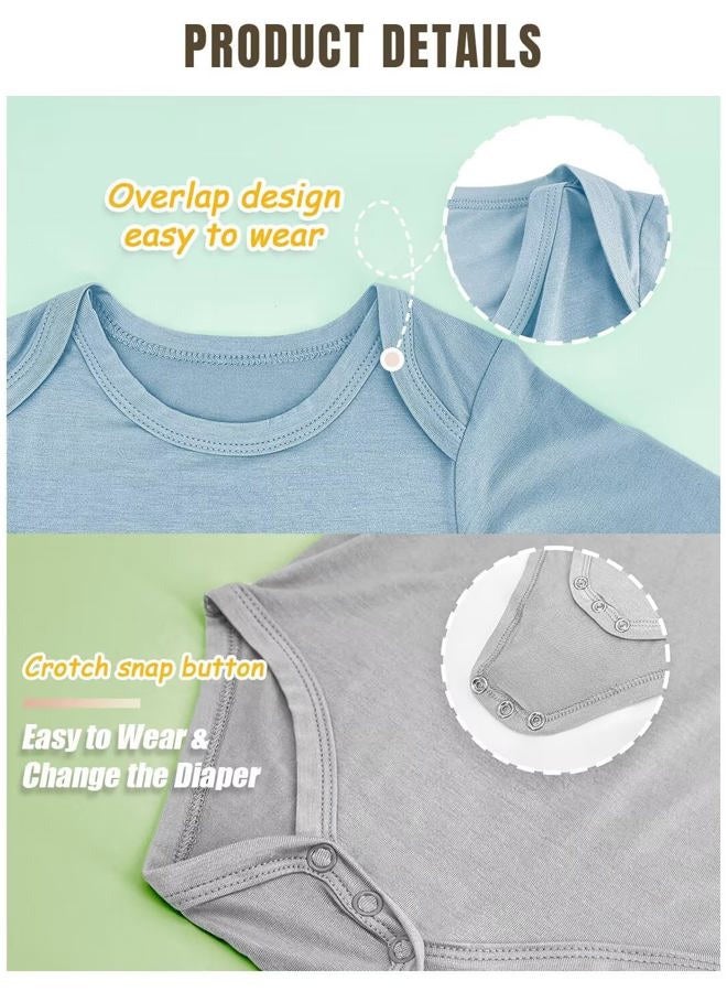 Ekkimy Baby Bodysuits Long Sleeve Bamboo Onesie for Baby Boy Baby Girl Clothes,3 Packs(0-24Months) - Image 2