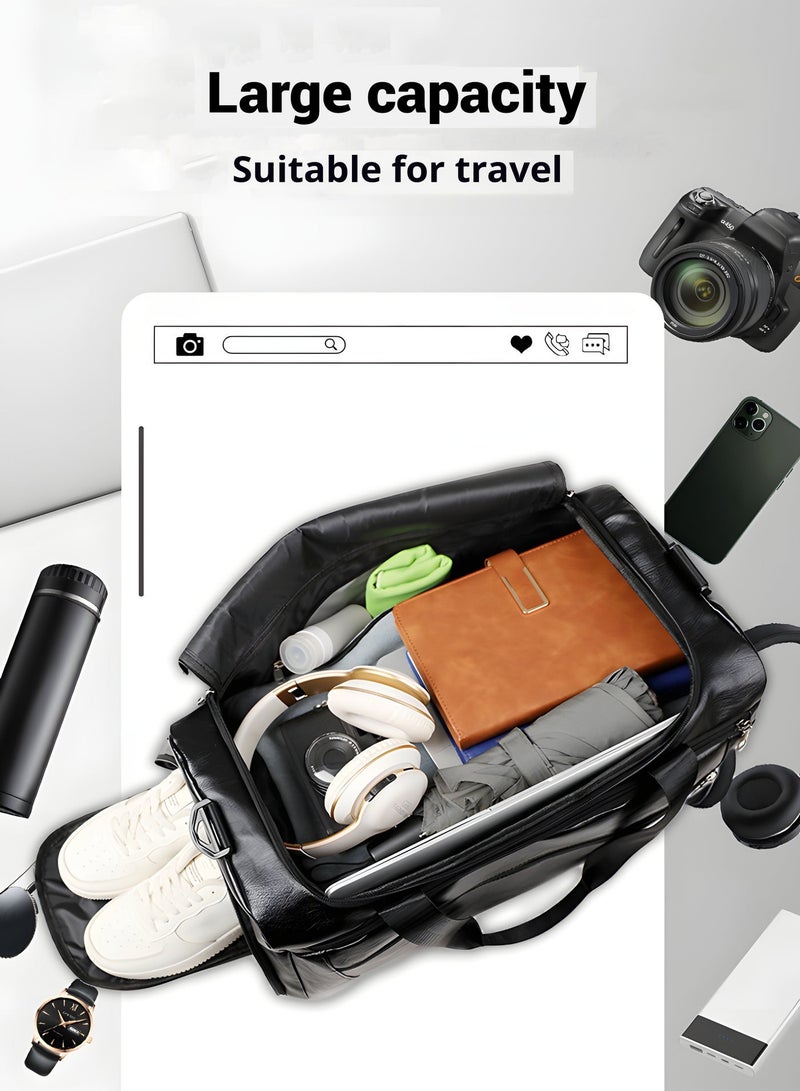 Travel Duffels Bag, Luggage Collection Business Travel Suitcase Weekender Overnight Bag for Men and Women, Large Carry On Airport Bag With Shoes Compartment for Travel Business Trips Sports - Image 3