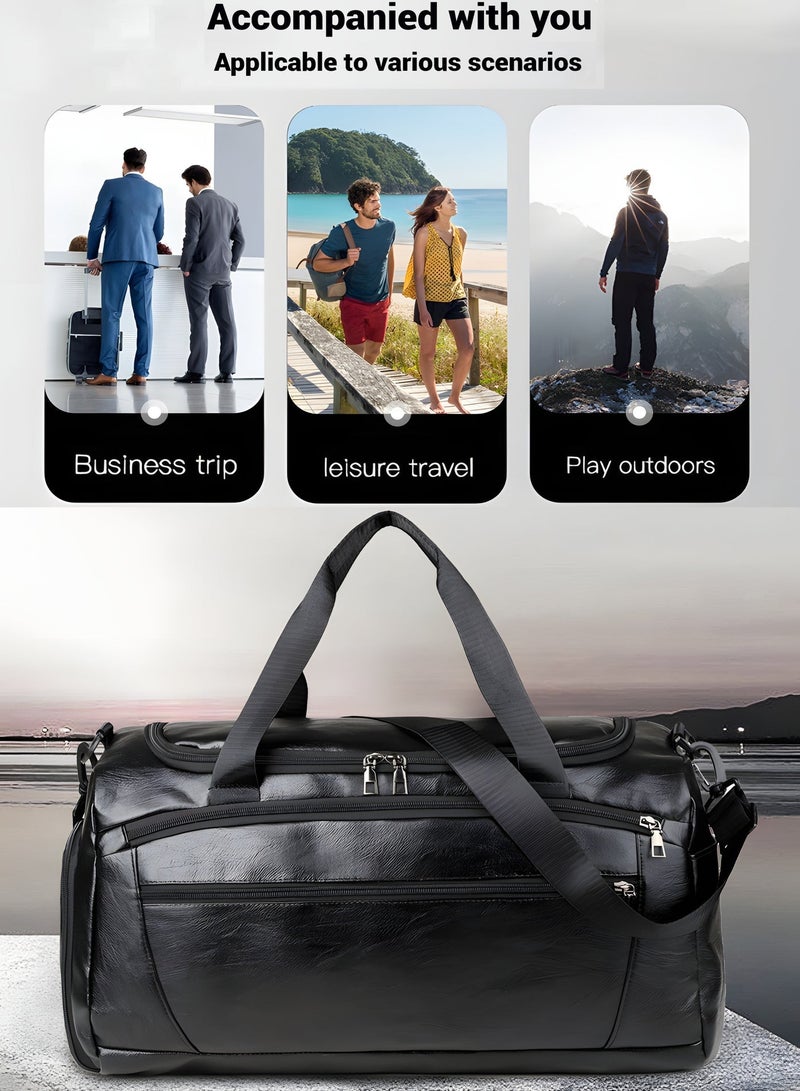 Travel Duffels Bag, Luggage Collection Business Travel Suitcase Weekender Overnight Bag for Men and Women, Large Carry On Airport Bag With Shoes Compartment for Travel Business Trips Sports - Image 5