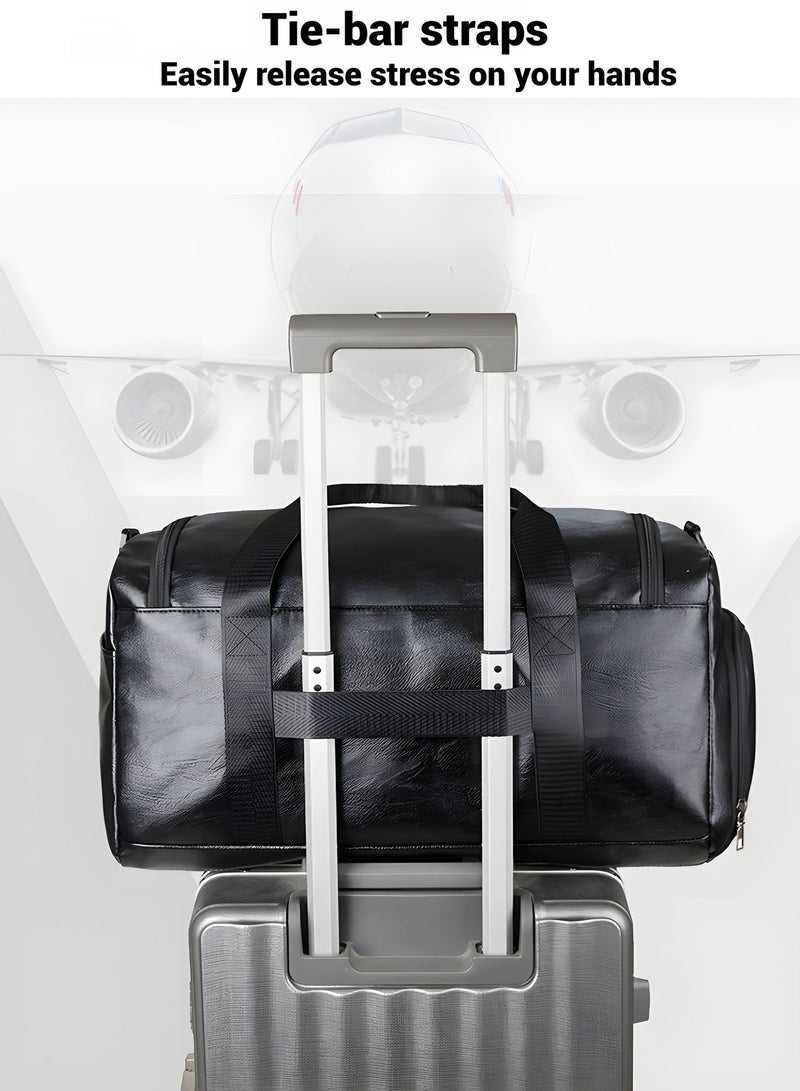 Travel Duffels Bag, Luggage Collection Business Travel Suitcase Weekender Overnight Bag for Men and Women, Large Carry On Airport Bag With Shoes Compartment for Travel Business Trips Sports - Image 4