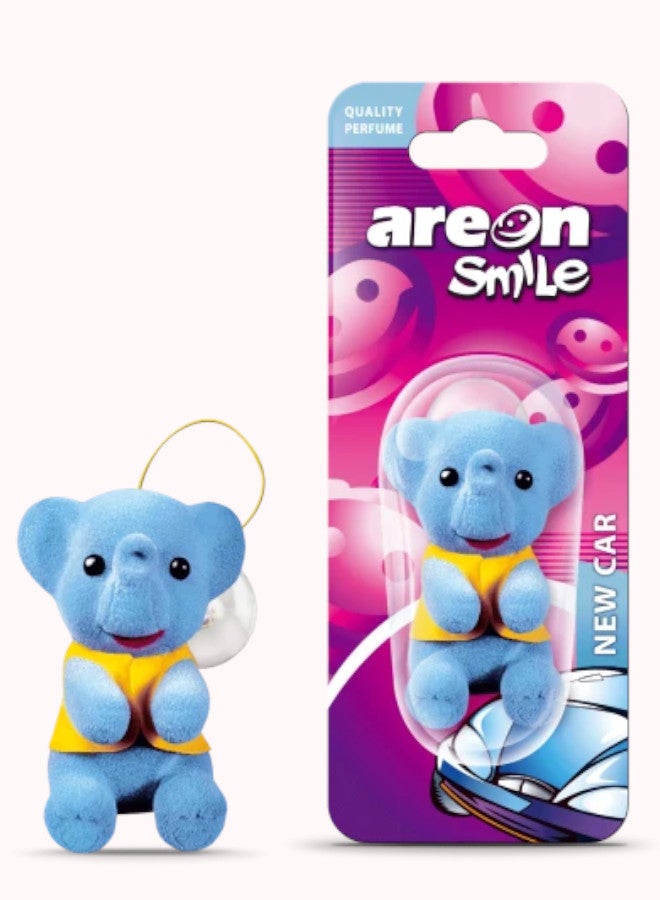 Smiley Teddy Car Air Freshener - New Car