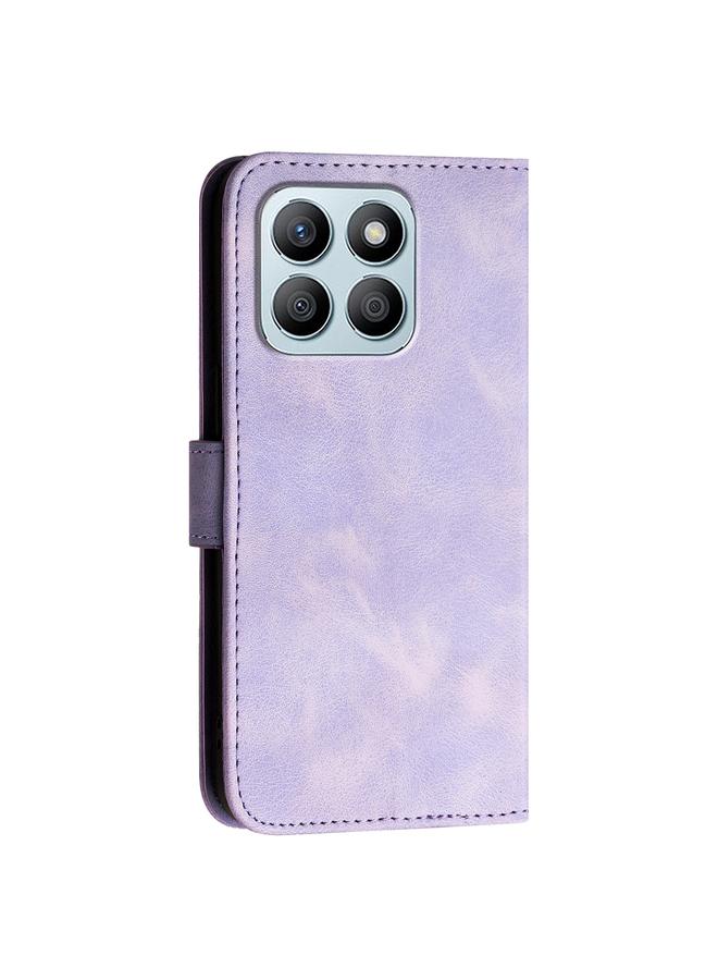 S-TOP Case For Honor X8b Grid Butterfly Embossed Pattern Leather Phone Case with Lanyard - Image 3