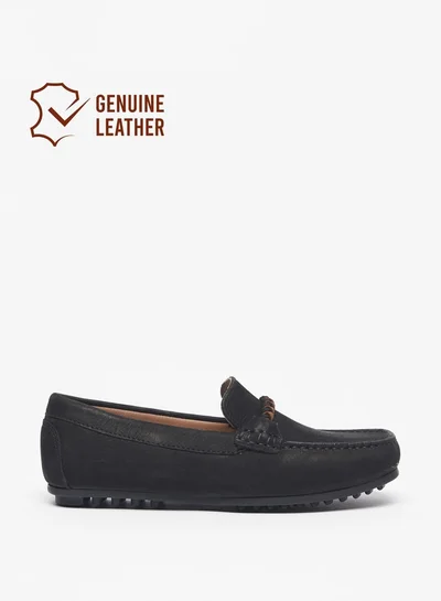 سيد دوتشيني Boys Solid SlipOn Moccasins with Braid Trim Accent and Stitch Design
