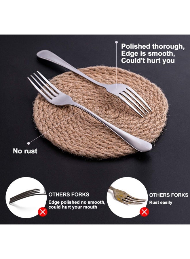 Prabha Stainless Steel Royal Tea Fork Set of 6 Pcs (Silver), Best for Home & Kitchen, Including 6 Tea Fork, Hard Material, Stain Proof, Easy to Use, Dishwasher Safe - Image 2