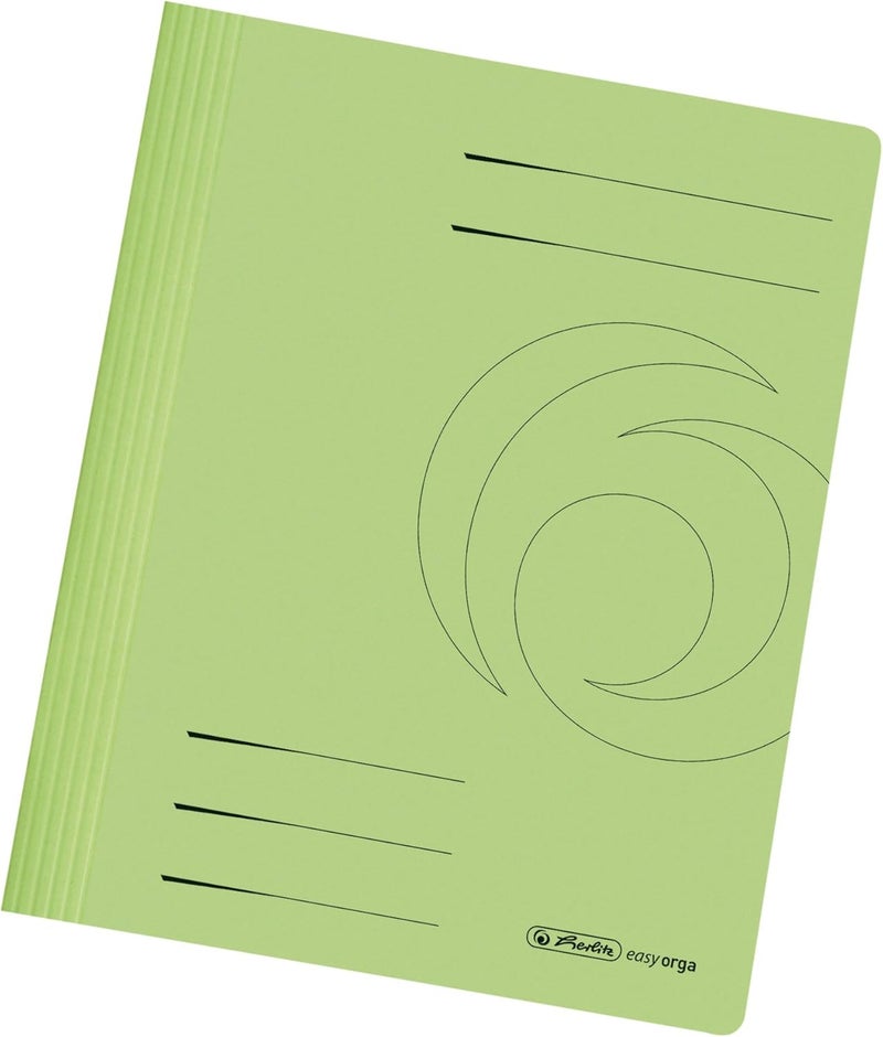 Herlitz A4 Manilla Folded Flat File - LightGreen (Pack of 10) - Image 1