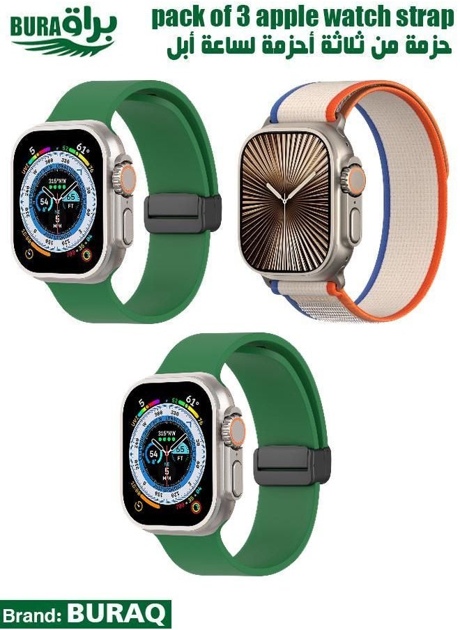 BURAQ - Apple Watch Band Strap For Apple Watch Ultra 2/Ultra 49mm, Series 10 46mm, 9/8/7 45mm, SE2/SE/6/5/4 44mm, 3/2/1 42mm - Image 1