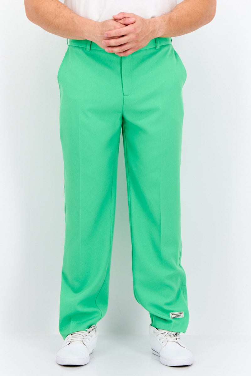 The Giving Movement Men Regular Fit Brand Logo Straight Leg Pants, Green - Image 1