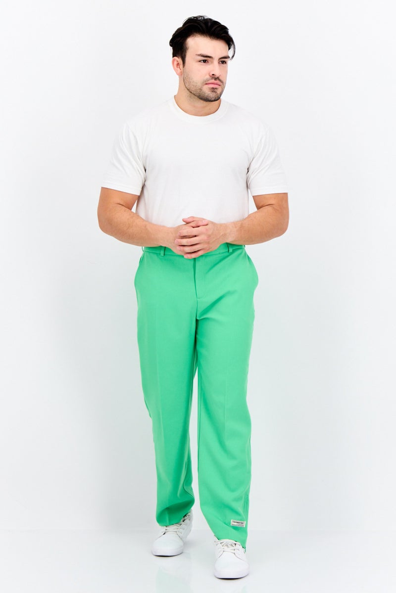 The Giving Movement Men Regular Fit Brand Logo Straight Leg Pants, Green - Image 2
