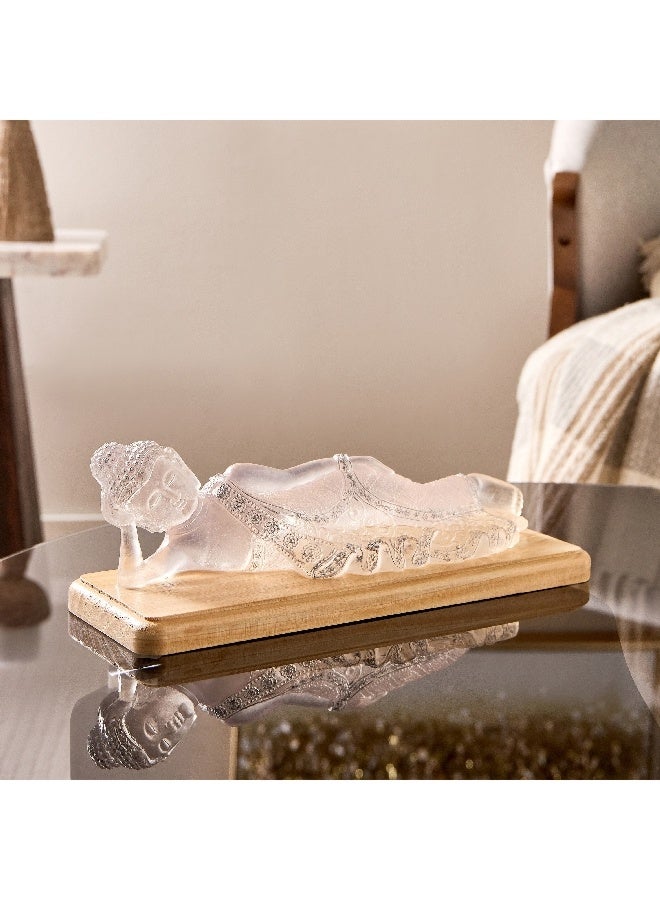 Home Box Asher Polyresin Resting with LED Accent on Wooden Base 31 x 11 x 9.5 cm - Image 1