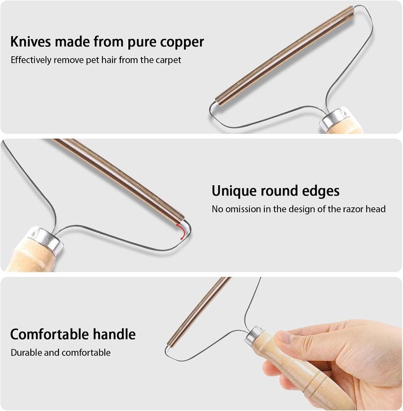 KASTWAVE 5 Pcs Pet Hair Remover Set, Portable, Reusable Dog and Cat Fur Remover Brush, Lint Shaver and Carpet Scraper for Upholstery, Clothes, Blankets, Furniture, Rugs and More - Image 5