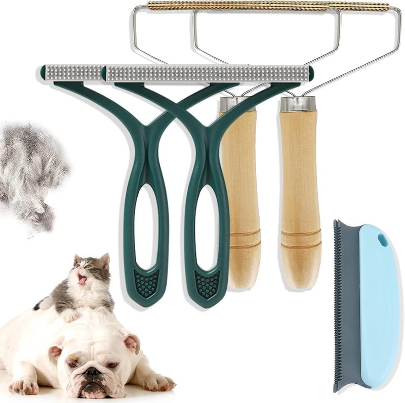 KASTWAVE 5 Pcs Pet Hair Remover Set, Portable, Reusable Dog and Cat Fur Remover Brush, Lint Shaver and Carpet Scraper for Upholstery, Clothes, Blankets, Furniture, Rugs and More - Image 1