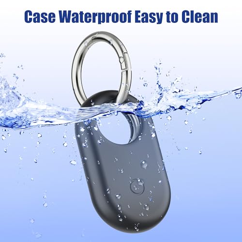 SPOMOX [4 Pack for Samsung SmartTag2 Case, Silicone Holder for Galaxy Smart tag 2 with Keychain, Shockproof, Anti-Scratch for Backpacks, Luggage, Keys, Pets, Dog Collars, Black, White, Blue, Red - Image 3