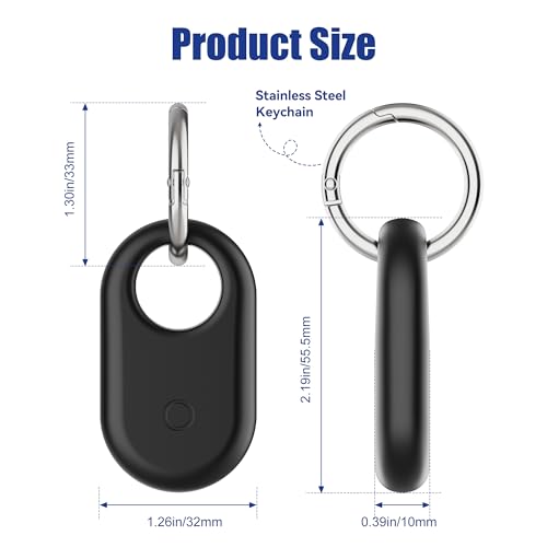 SPOMOX [4 Pack for Samsung SmartTag2 Case, Silicone Holder for Galaxy Smart tag 2 with Keychain, Shockproof, Anti-Scratch for Backpacks, Luggage, Keys, Pets, Dog Collars, Black, White, Blue, Red - Image 5