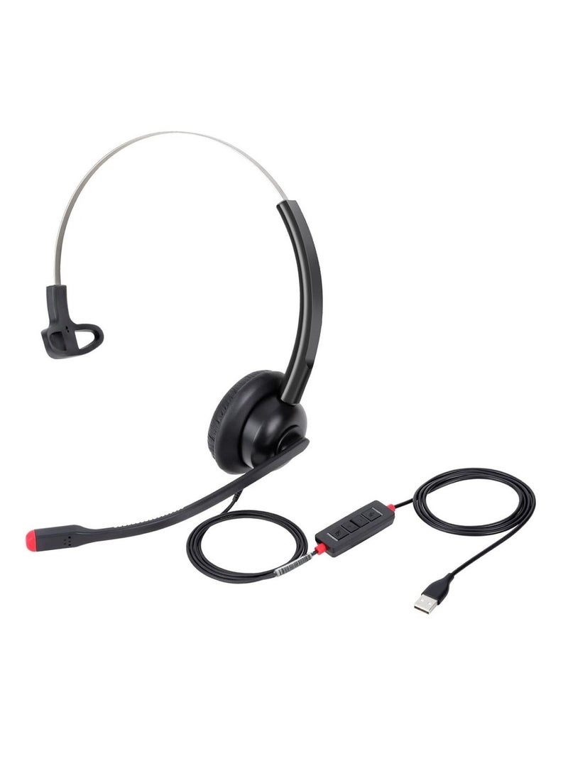 Generic - USB Headset with Microphone - Noise Cancelling Mic, PC Laptop Computer Headphone for Home Office, Online Class Skype Zoom - Image 1