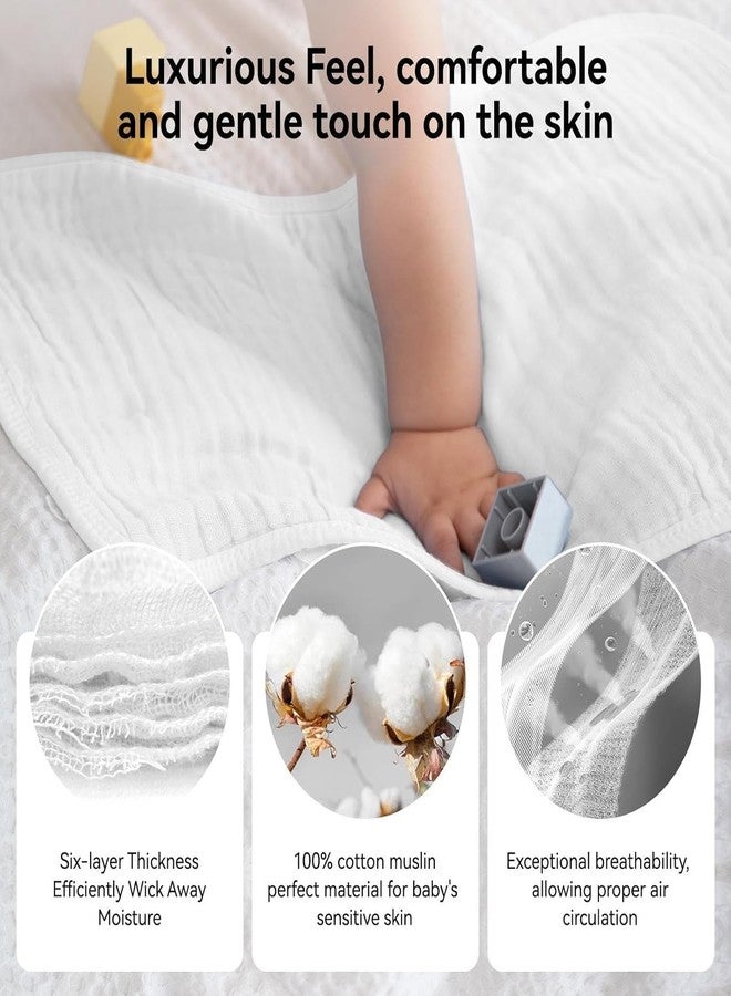 Firstblow Muslin 6 Layer Cotton Face Towels for Newborn Baby Extra Soft Hankies Reusable Napkins for Infants Toddlers/Kids | Pack of 3 - Image 4