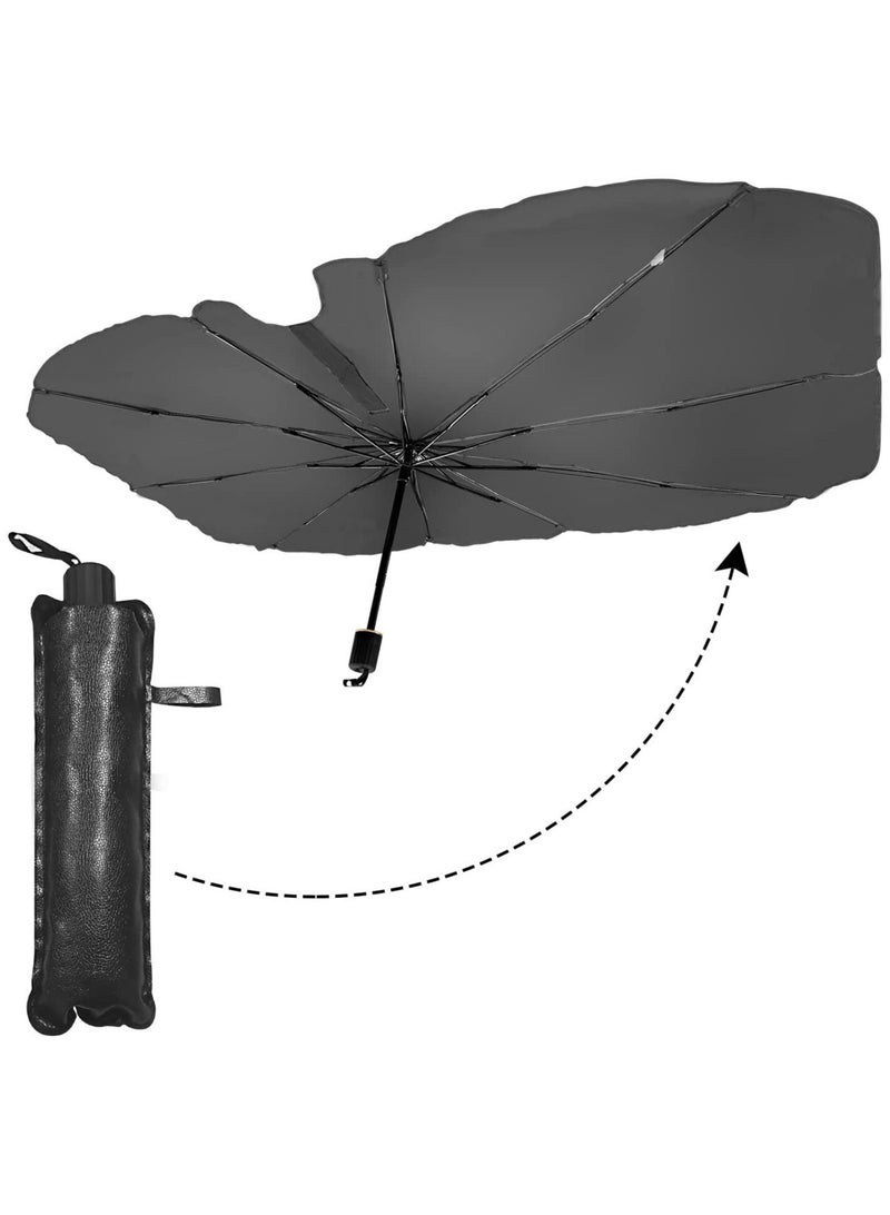 ELTRAZONE Car Shade Umbrella Windshield Foldable Reflective Visor Car Dashboard Umbrella Sunshade Used for Heat-insulating Sunshade On the Front Window of All Cars - Image 4