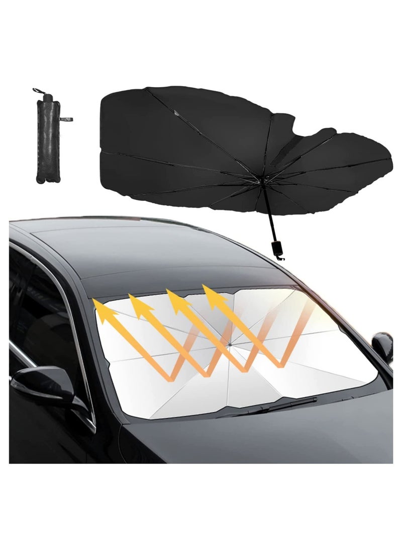 ELTRAZONE Car Shade Umbrella Windshield Foldable Reflective Visor Car Dashboard Umbrella Sunshade Used for Heat-insulating Sunshade On the Front Window of All Cars - Image 1
