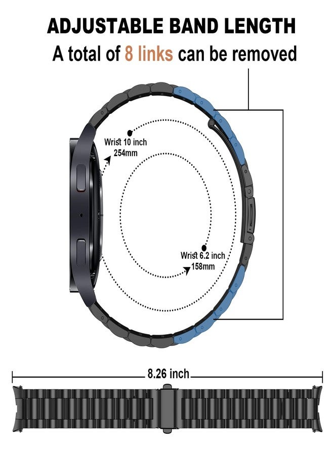 Suphart Metal Strap Compatible with Samsung Galaxy Watch 7 6 5 4 FE Strap 44 mm 40 mm, No Gap Replacement Straps for Galaxy Watch 6 Classic 47 mm 43 mm/5 Pro 45 mm, Black - Image 3