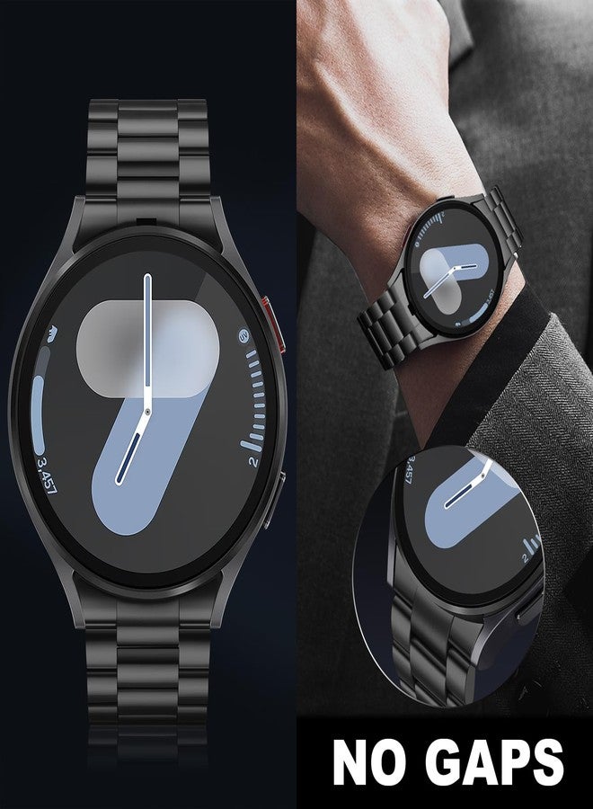 Suphart Metal Strap Compatible with Samsung Galaxy Watch 7 6 5 4 FE Strap 44 mm 40 mm, No Gap Replacement Straps for Galaxy Watch 6 Classic 47 mm 43 mm/5 Pro 45 mm, Black - Image 2