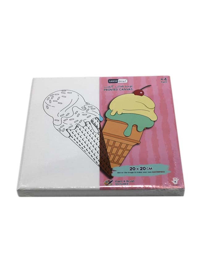LEENO لوحة قماش مطبوعة 20x20 سم بألوان الآيس كريم