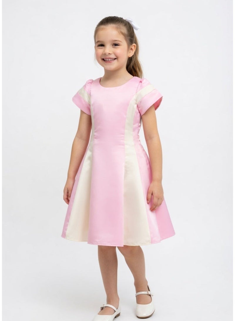 Queen ELIA PINK Girls Party Dress, from satin Princess Dress Party Wear Wedding Evening Formal Pageant Dance Gown for Birthday Kid Girls Elegant - Image 2