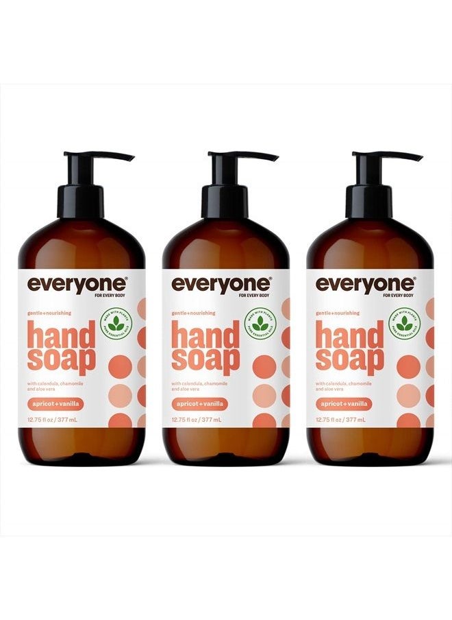 Everyone everyone for every body Liquid Hand Soap, 12.75 Ounce (Pack of 3), Apricot and Vanilla, Plant-Based Cleanser with Pure Essential Oils  - Image 1