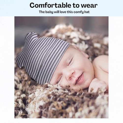 Flavizo Newborn Caps | Soft Baby Caps for New Born 0-12 Months | Warm Comfortable Infant Hats for Babies Girl & Boy 3pcs White - Image 5