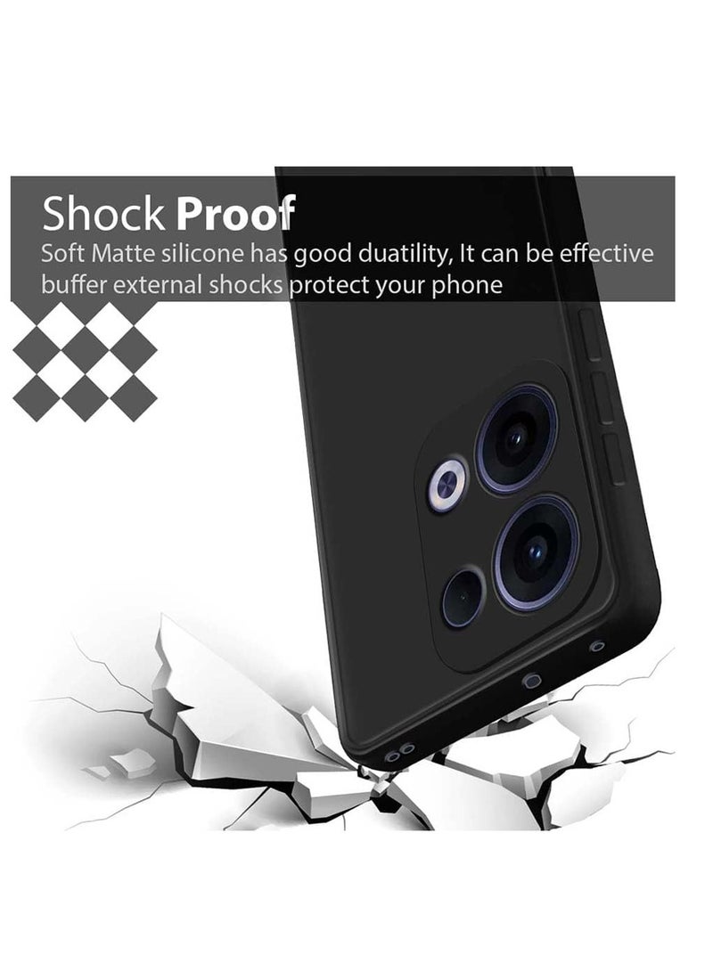 BORTONY OPPO Reno 13 5G Case Cover Silicone Gel Rubber Shockproof Matte Finish Back Cover Inner Fabric Lining with Camera Protection Case for OPPO Reno 13 6.5-inch - Image 2