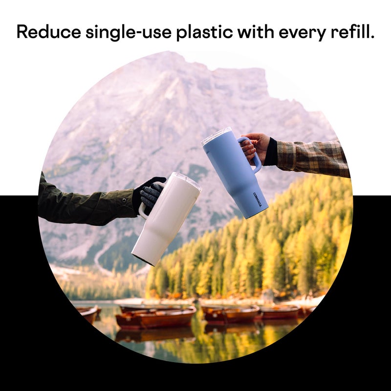 Corkcicle Cruiser Insulated Tumbler with Handle and Straw  Black  40 oz - Reusable Water Bottle Keeps Beverages Cold for 20 Hours  Hot for 9 Hours - Cupholder Friendly  Spill Proof Tumbler - Image 5