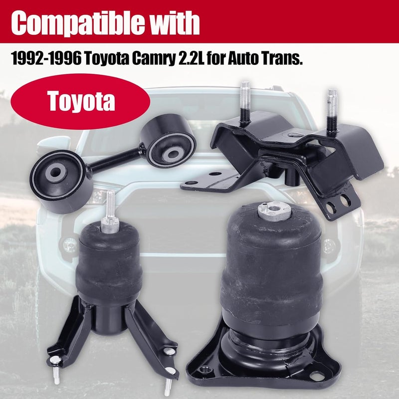 PATEWIN Engine Mount Motor Compatible with Fits 1992 1993 1994 1995 1996 Toyota Camry 2.2L AUTO Transmission 4pcs A6277 A6253 A6235 A6256 - Image 2