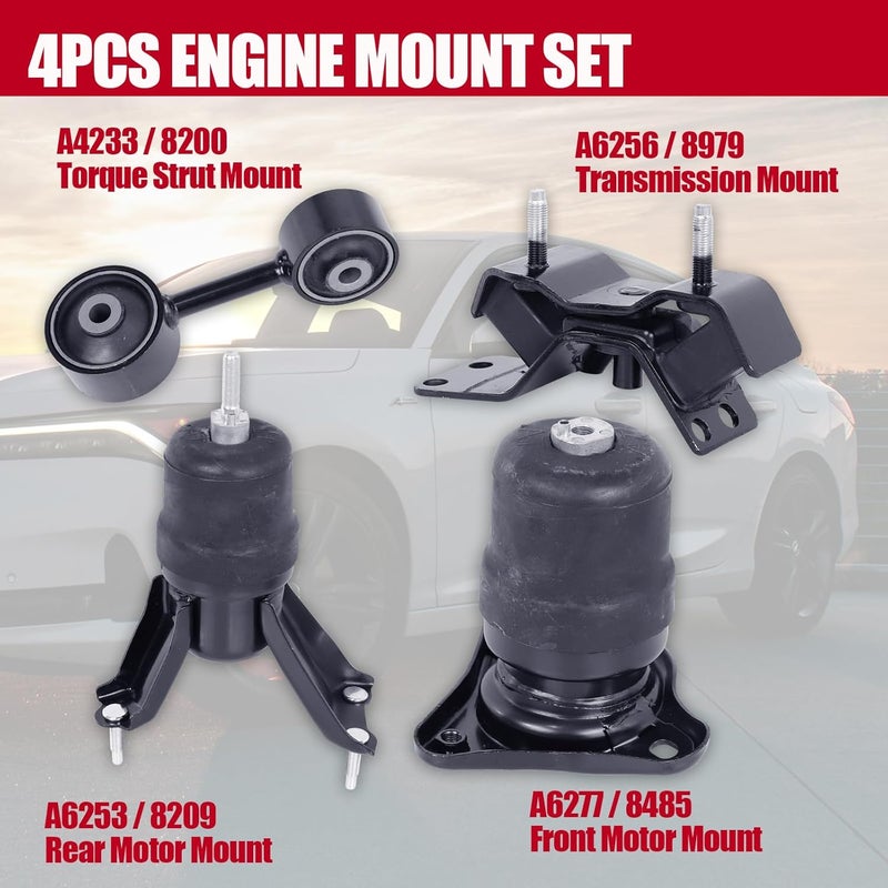 PATEWIN Engine Mount Motor Compatible with Fits 1992 1993 1994 1995 1996 Toyota Camry 2.2L AUTO Transmission 4pcs A6277 A6253 A6235 A6256 - Image 3