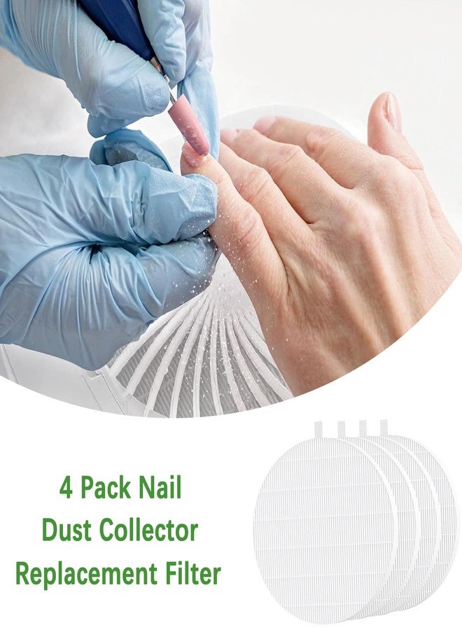 Suleto 4 Pcs HPro Nail Dust Collector Replacement Filter Compatible with MelodySusie Model HPro SProR Vacuum Nail Dust Collector Reusable Refill Filters Nail Tool - White 4Pcs - Image 5