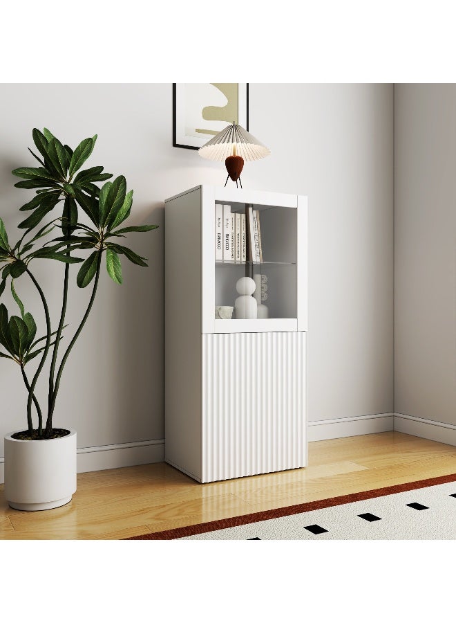 Home Box Riva White 2-Door Display Cabinet for Home - Image 1